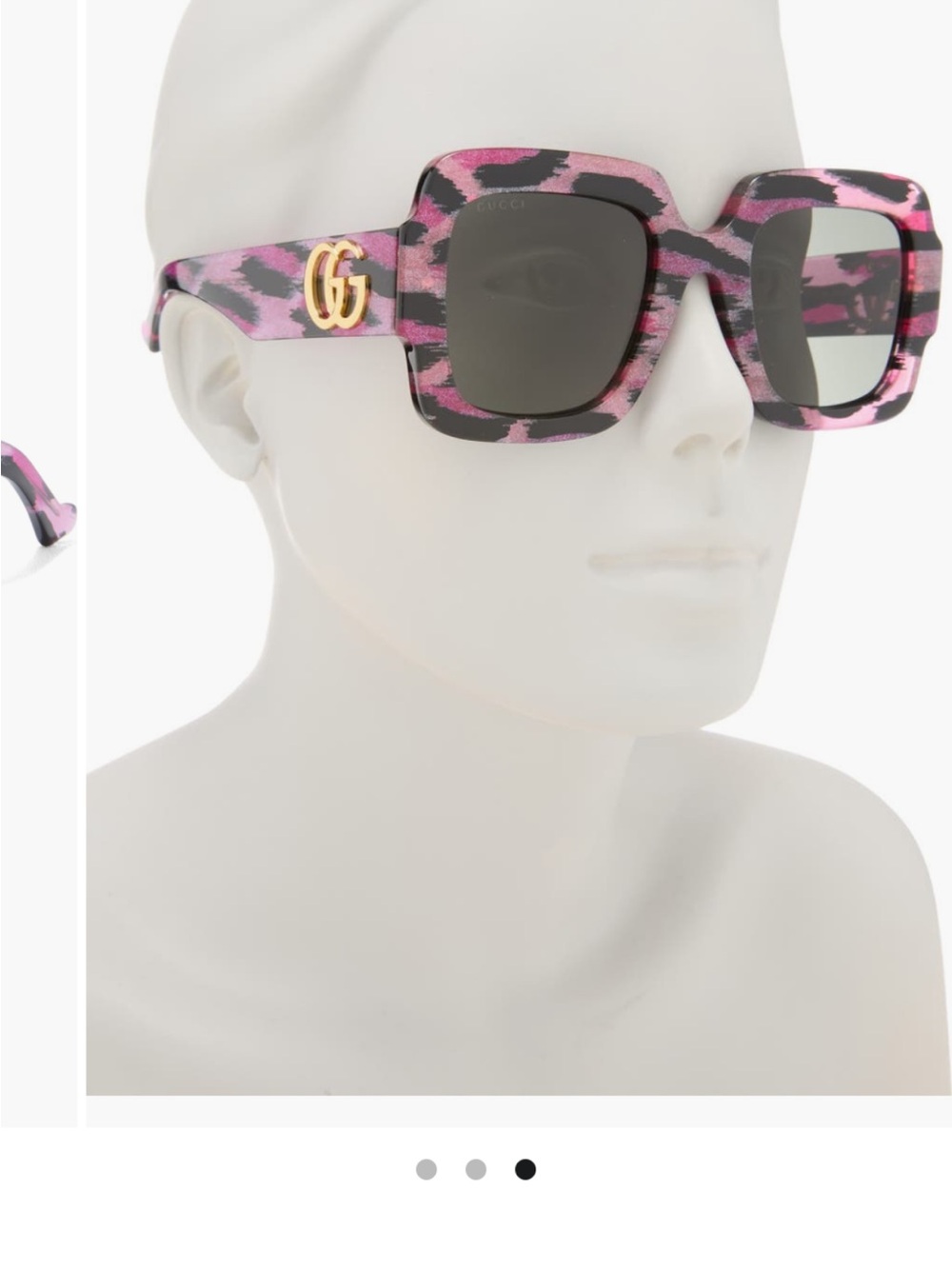 Gucci Pink and Black Leopard Square Sunglasses with Gold GG BRAND NEW ‼️‼️